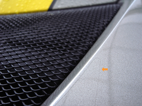 ペイントプロテクションフィルムが施工された部分